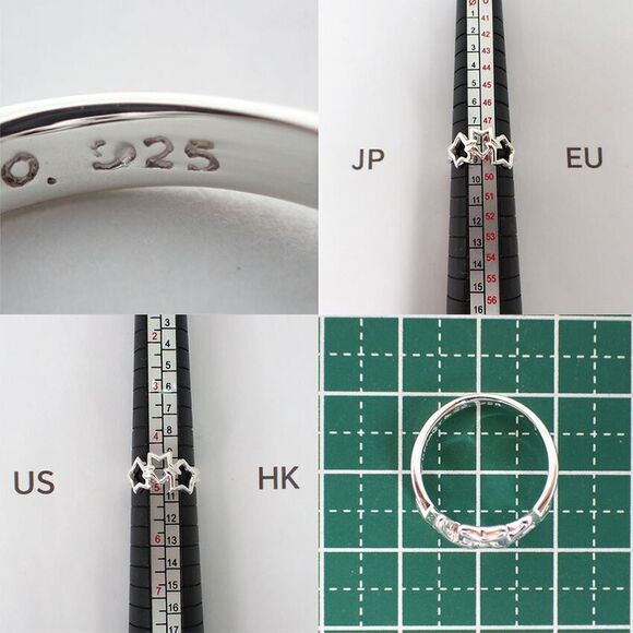 Tiffany & Co 925 Triple Star Ring No 9 j111-85 - Picture 9 of 9